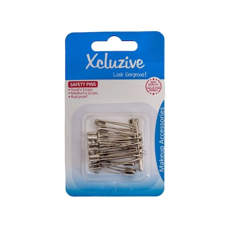 Buy Xcluzive Safety Pins Silver 24 PCS in UAE