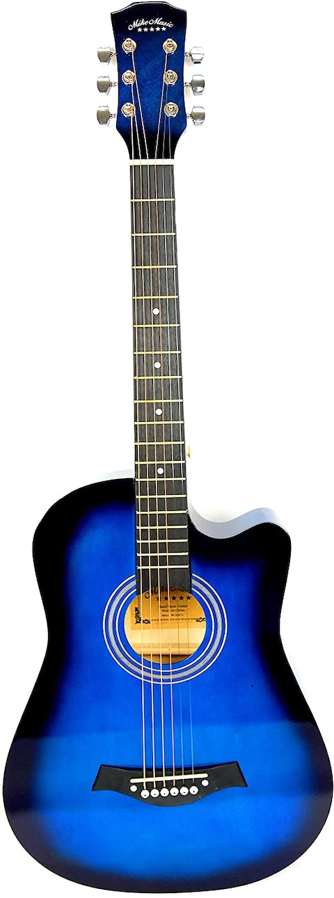 Mike Music 38 inch Acoustic Guitar with bag and strap (38, blue glossy)