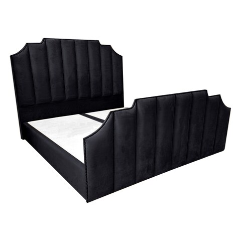 In House Taj Velvet Bed Frame - Single - 200x100 cm - Black