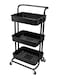 3-Tier Utility Cart Storage Rack With Wheels Black