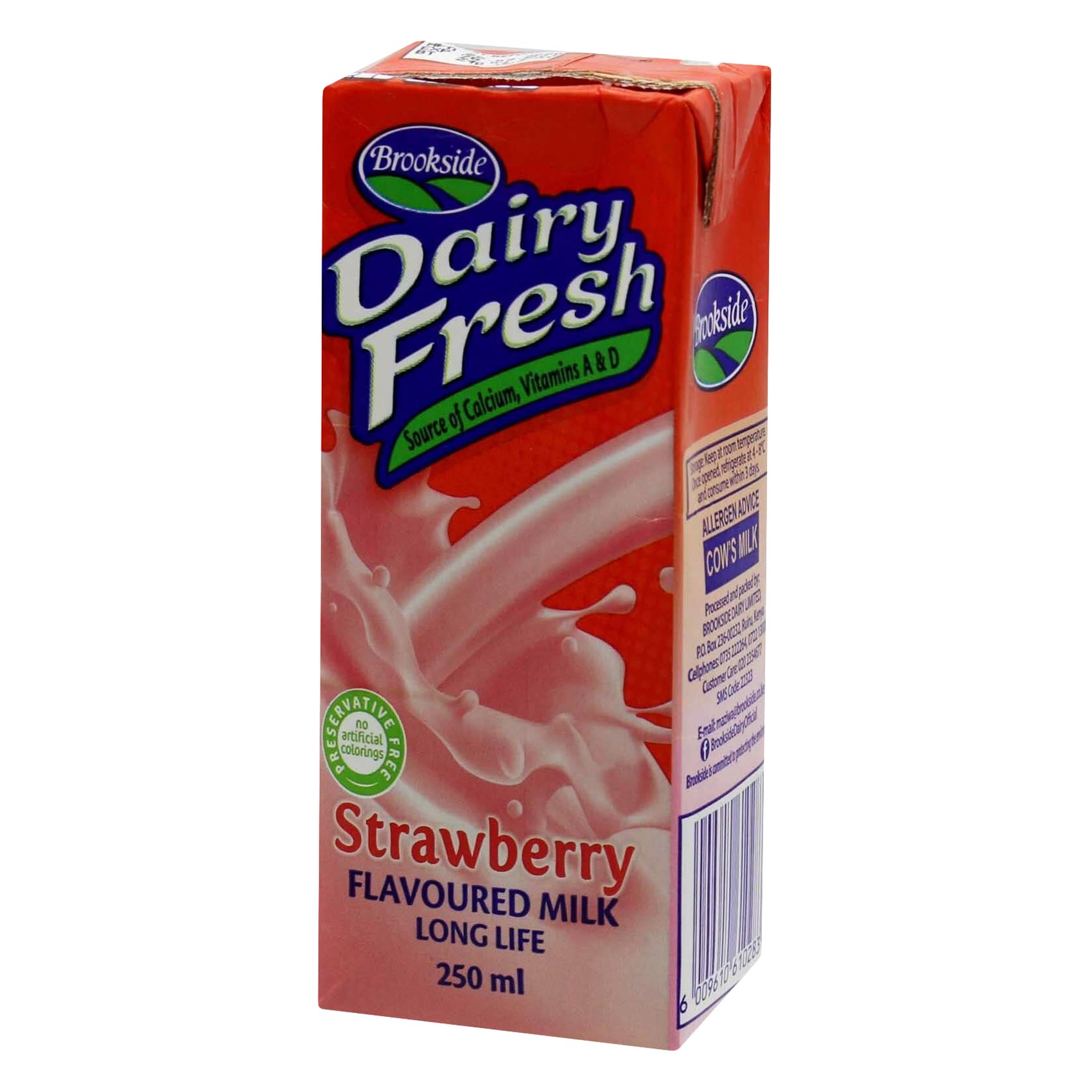 Brookside Dairy Fresh Strawberry Flavoured Milk 250Ml X Pack Of 6  Long Life