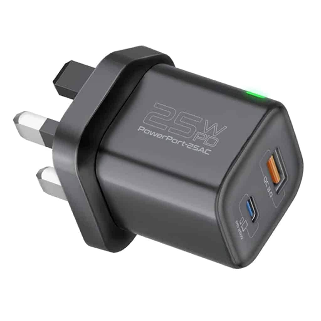 Buy Promate Powerport-25ac Ultra-Fast Dual Port AC Charger with 25W ...