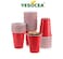 YESOCEA-Plastic Party Cups 16oz - Red Plastic Cups Sturdy Red Plastic Party Cups Birthday Party Cups for All Occasions, 475ml Cups - 50 pieces