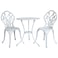 Yulan 3 Piece Cast Aluminium Patio Bistro Set Table &amp; 2 Chairs (White) YL-21017-419