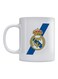 Atiq Real Madrid Football Club Logo Printed Ceramic Mug White/Blue/Yellow 350ml