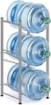 Generic Water Bottle Storage Rack, 3-Tier Water Cooler Jug Rack Stainless Steel 5 Gallon Water Bottle Holder Heavy Duty Stackable Water Storage Shelves Organizer