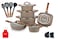 Dessini 19-Piece Non Stick Granite Cookware Set 20/24/28/32cm Casserole, 28cm Shallow Casserole, 32cm Double Fry Pan - PFOA Free