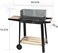 HEXAR&reg; Outdoor Standing Barbecue Grill on Wheels Barbecue Grill Large Charcoal Grill BBQ Trolley Height Adjustable Smoker Barbecue with Shelf Side Table Wheels