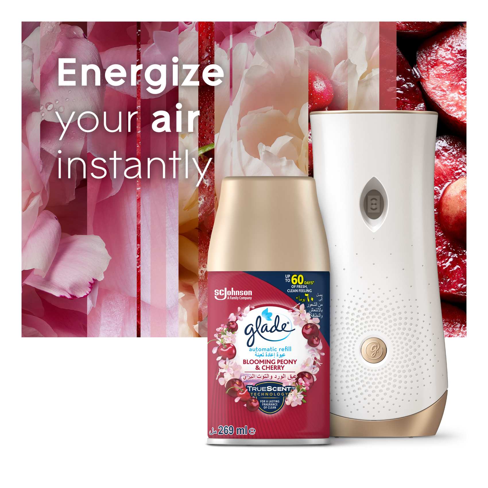 Glade Automatic Spray Refill Blooming Peony &amp; Cherry Air Freshener 269ml