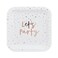 Rose Gold 'Lets Party' Paper Plates 9in 8/Pack