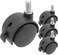 Robustline Twin Caster Wheel With Thread 4Pcs Heavy Duty Twin Wheels With Break 8mm, 1.5INCH