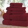 Comfy 6 Piece Highly Absorbent Combed Cotton 550 GSM Hotel Quality Towel Set - Red