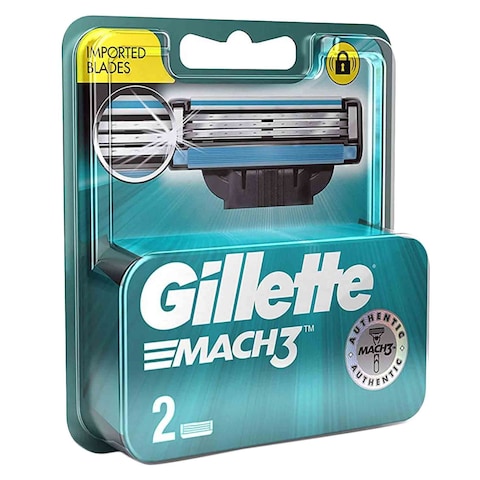 Gillette Mach 3 Shaving Razor Blades 2 Piece