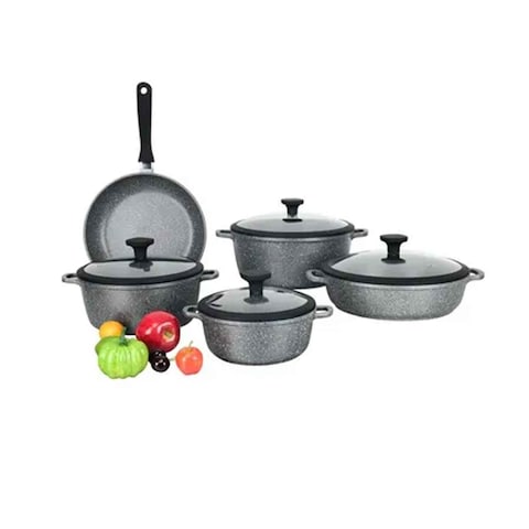 Penguen Cookware Set 9 Pieces Gray