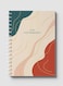Lowha Spiral Notebook With 60 Sheets And Hard Paper Covers With Abstarct Pastel Lines &amp; Shapes Design, For Jotting Notes And Reminders, For Work, University, School