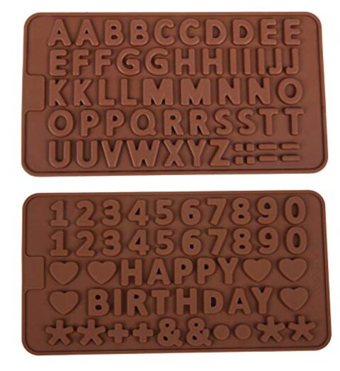 2PK A to Z Letters  Happy Birthday Numbers Symbols Mold Chocolate Fondant Decorating Silicone Tray