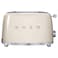 Smeg 50's Style Toaster TSF01CRUK, 950 W, Cream, 6 Toasting Levels