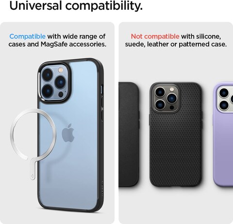 Spigen OneTap Ring Adapter - Convert to MagSafe Compatible With EZ-Fit Kit [Add Mag Safe Compatibility To Non-Mag Safe Case Cover] - 1 Pack - Silver