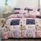 LUNA HOME King size 6 pieces Bedding Set without filler, Pink Color Flower Design