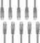 Cat 6 Ethernet Cable 1M Patch Cable, Ethernet Cable, Network Cable, Internet Cable 10 pcs - Grey