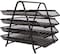 Generic Hi-Range A4 Metal Tray Office Desk Organiser Paper Office Mesh Document Basket File Paper Tray Letter Organiser Holder Desktop Accessories-4 Tires