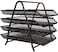 Generic Hi-Range A4 Metal Tray Office Desk Organiser Paper Office Mesh Document Basket File Paper Tray Letter Organiser Holder Desktop Accessories-4 Tires