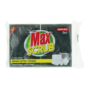 Max Scrub Grease Cutting Sponge (Pack of 2)