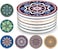 Aiwanto 6Pcs Absorbent Coffee Mug Place Mats Ceramic Coasters with Cork Base Placemats Decoration for Dinning Table Home(Assorted)