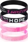 Hicarer 48 Pieces Breast Cancer Bracelets Awareness Ribbon Silicone Wristbands