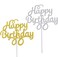 Generic 12Pcs Gold Silver Glitter Happy Birthday Cake Topper Double-Sided Glitter Acrylic Cupcake Toppers, Birthday Party Cake Decorations Supplies