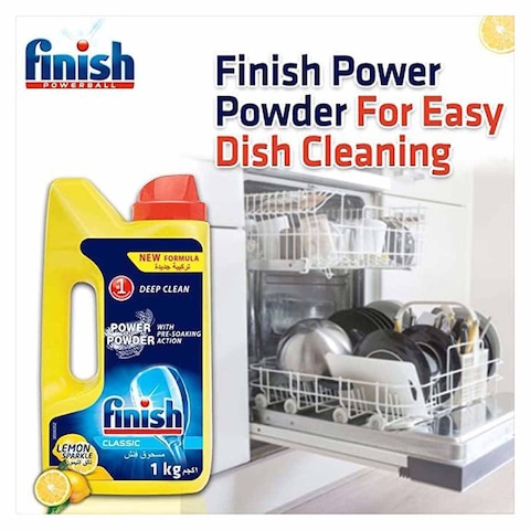Finish Dishwasher Powder Detergent - Lemon Scent - 1 Kg - 3 Pieces