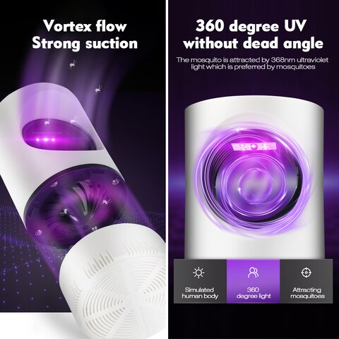 Generic-LED Electric Mosquito Killer Lamp Indoor Outdoor Insect Trap No Noise No Radiation USB Power Supply, Suction Fan,Photocatalytic UV Light