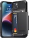 VRS Design Damda Glide Pro designed for iPhone 14 PLUS case cover wallet [Semi Automatic] slider Credit card holder Slot [3-4 cards] - Black Groove