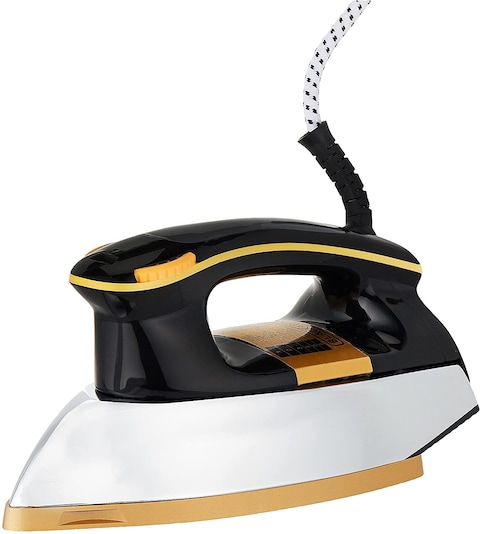 Black &amp; Decker 1200W Heavy Weight Dry Iron, Black/Gold - F550-B5, 2 Year Warranty