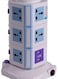 Generic Multi Plug Charging Socket White/Blue/Purple