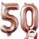 Keyyoomy 40 Inch Big Number 50 Balloons Rose Gold For 50Th Birthday Party Decoration