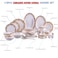 XIANGYU Dinner Set Porcelain Gold, 115pcs tea set; 10'5 flat plate- (12) , 8' soup plate- (12) 8' flat plate- (12), 7'5 flat plate- (12) 6' salad bowl- (12), 'tea pot (1set)- (2) Tea cup/Saucer(12set)