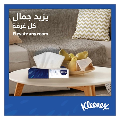 Kleenex Original Facial Tissue, 2 PLY, 10 Tissue Boxes x 76 Sheets, Soft Tissue Paper with Cotton Care for Face &amp; Hands