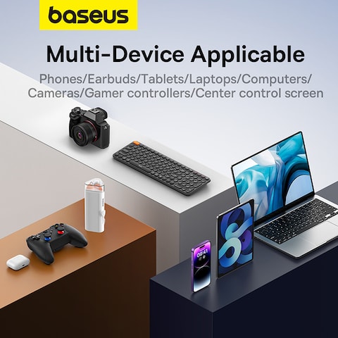 Baseus 8 In 1 Laptop Screen Keyboard Cleaner Kit Electronic Cleaning Brush Kit With Sim Card Pin Cleaning Tool For Computer Earbuds iPhone iPad MacBook Earphone PC With 2ml Mist Spray White
