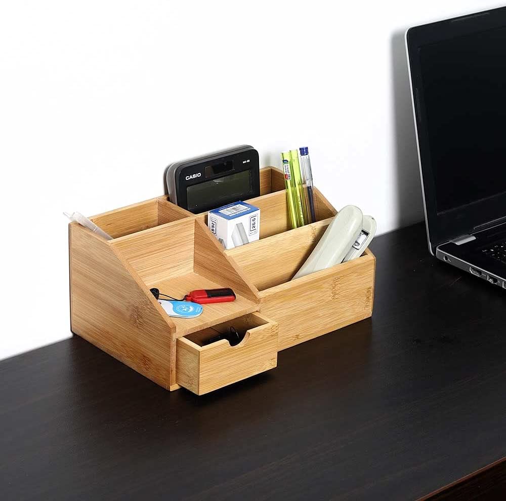 Buy Yatai Bamboo Desk Organizer With Drawer Bookshelf Organizer Office ...