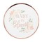 Ginger Ray Baby In Bloom Foiled Baby Shower Floral Plate- 24.5 cm Diameter- White