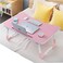 Generic S-Plus Foldable Laptop Table For Bed Large Tray Multifunction Laptop Desk Lazy Laptop Table Studying Table Writing Desk Ipad Stand Holder Cup Holder (Pink)