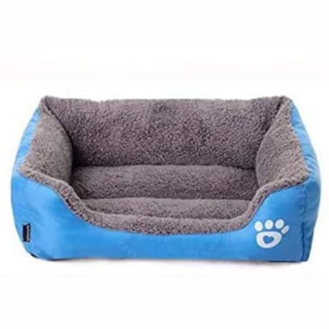 Nyganmelloz Dog Bed Super Soft Pet Sofa Cats Bed,Non Slip Bottom Pet Lounger,Self Warming and Breathable Pet Bed Premium Bedding,Size XL 70*55cm, Blue