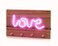Generic - Salla Wooden Key Hooks Holder for Wall Mount (4-Hook Rack) with LED Neon LOVE