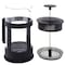 Any Morning French Press Coffee and Tea Maker, Borosilicate Glass Coffee Press, Stainless Steel Filter, Durable and Heat Resistant, Black (1000 ml, 33.8 oz, 4 Cup)