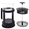 Any Morning French Press Coffee and Tea Maker, Borosilicate Glass Coffee Press, Stainless Steel Filter, Durable and Heat Resistant, Black (1000 ml, 33.8 oz, 4 Cup)