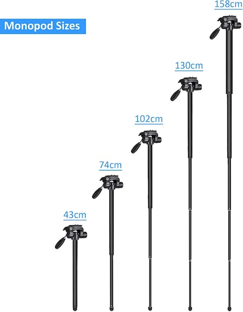 COOPIC T900 Professional Video Camera Tripod, Aluminum Alloy Travel Portable 2in1&#39; Monopod Tripod with Rotatable Center Column, Mobile Holder and Carrying Bag Max Height 178CM &amp; Max Load up to 5KG