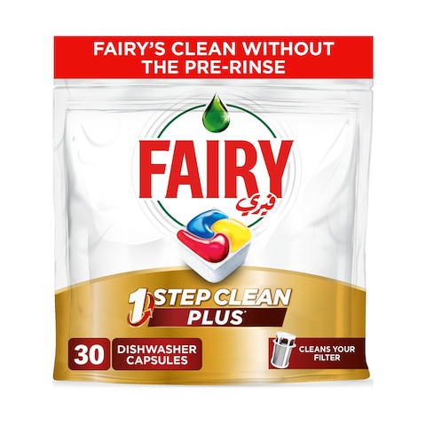 Fairy 1 Step Clean  Plus Automatic Dishwasher Tablets Lemon Scent 30 Tablets
