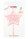 Party Time 16cm Acrylic Star Happy Birthday Cake Topper Birthday Party Cake Supplies Decorations - Pastel Pink &amp; White