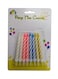Party Time 8-Piece Unscented Birthday Spiral Candle With Stand